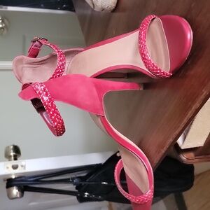 Joie Roxy leather red chili heels sandal size 40 suede